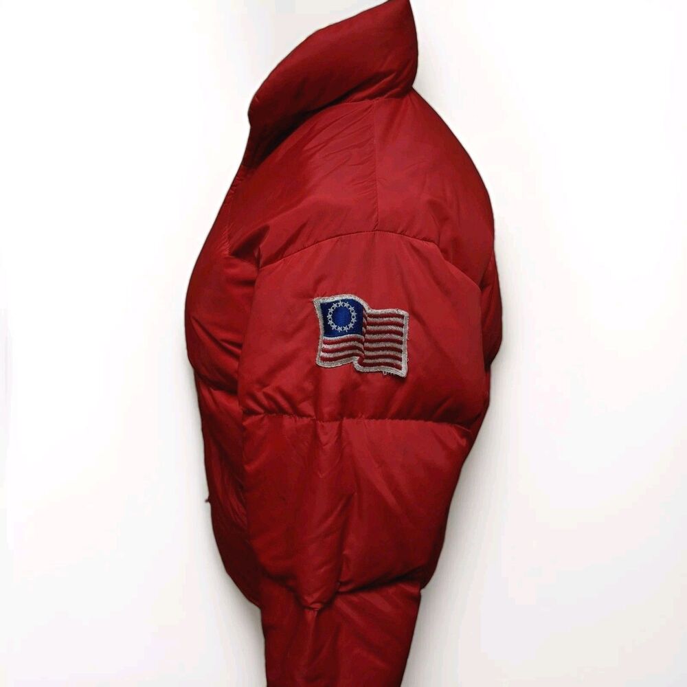 Vintage REI Red Puffer Jacket Goose Down Ski Party 70s Size L - Picture 3 of 15